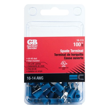 100PK 16-14 AWG Spade Terminal