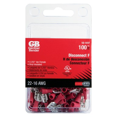 100PK Red Female Disconnect