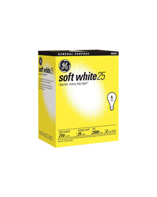 BULB SFTWHT 25A/W PK2 GE