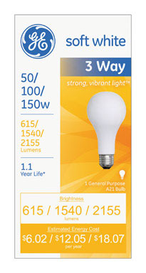 BULB 3 WAY 50/150 SW GE