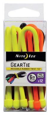 GEAR TIE PRO PK 6" ASST