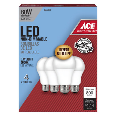 60W Ace Bombilla LED E26 Bl 4pk