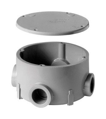 ROUND JUNCTION BOX W/ COVER PVC