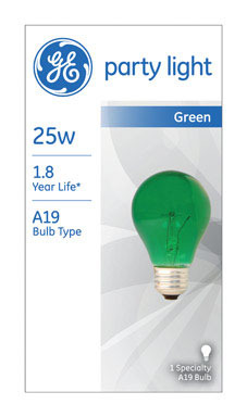 BULB-PARTY GRN 25A/TG GE