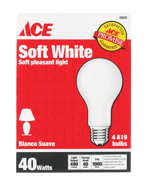 Bulb Sftwht 40a/w Pk4ace