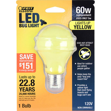 A19 LED Bulb Yellow 60W
