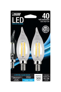 2PK C10 LED Bulb Daylight 40W