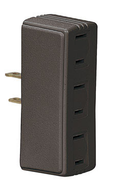 15 Amp 3 Outlet Adapter Brown