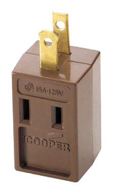 15 Amp 3 Outlet Cube Adapter Brn