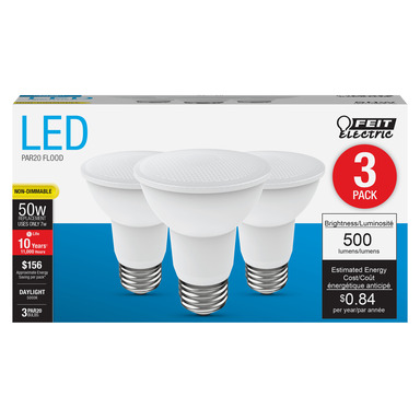 LED PAR20 E26 DL 50W 3PK