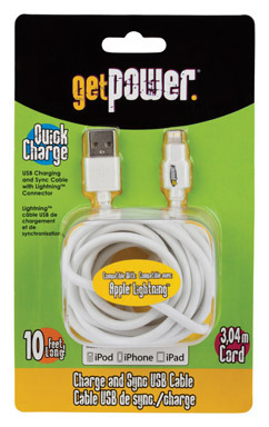 Lightning Cable 10ft Wh