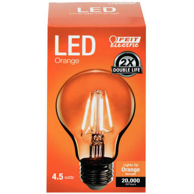 Feit Electric Filament A19 E26 (Medium) LED Bulb Orange 30 W 1 pk