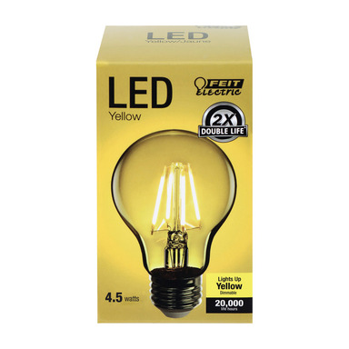 Feit Electric Filament A19 E26 (Medium) LED Bulb Yellow 30 W 1 pk