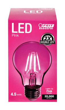 Feit Electric Filament A19 E26 (Medium) LED Bulb Pink 30 W 1 pk