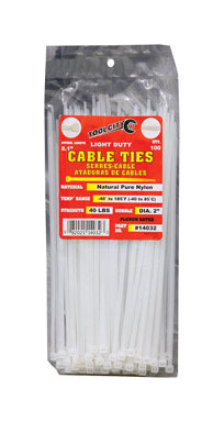 CABLE TIE 8" 40# WHT