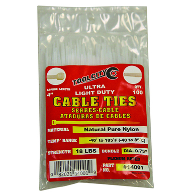 CABLE TIE 4" 18# WHT