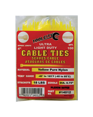 CABLE TIE 4" 18# YEL