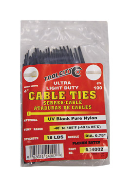 CABLE TIE 4" 18# BLK