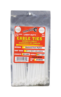 CABLE TIE 5.7" 40# WHT