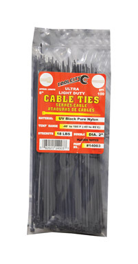 CABLE TIE 8" 18# BLK