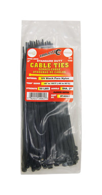 CABLE TIE 8" 50# BLK