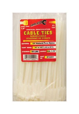 CABLE TIE 7.6" 50# WHT