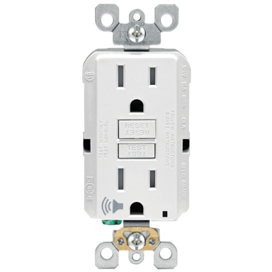 AUDIBLE OUTLET  15A WHT
