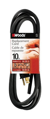 POWER CORD 14/3 10 BLK