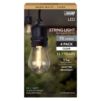 Feit Electric S14 E26 (Medium) LED Bulb Soft White 11 W 4 pk