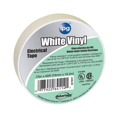 3/4"x60' WHT Vinyl Electric Tape