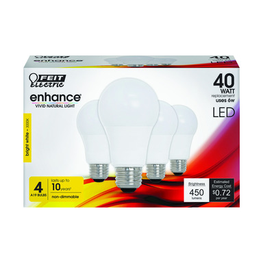 LED A19 E26 BW 40W 4PK