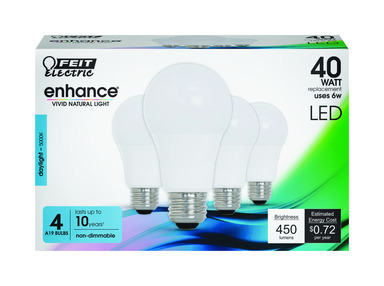 LED A19 E26 DL 40W 4PK