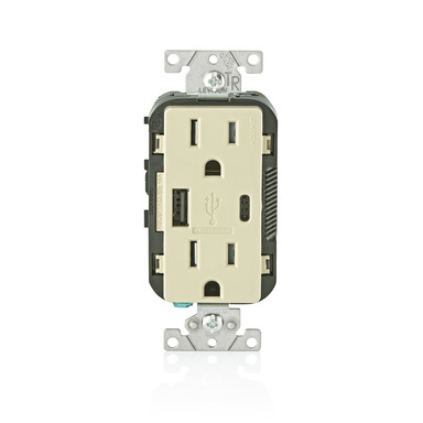 USB/DPLX OUTLET 15A IVRY