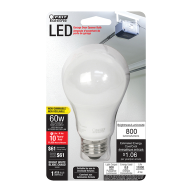 Feit Electric A19 E26 (Medium) LED Bulb Bright White 60 W 1 pk