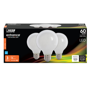 3PK LED Bulb Soft White 60W