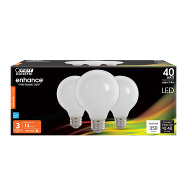 3PK G25 LED Bulb Soft White 40W