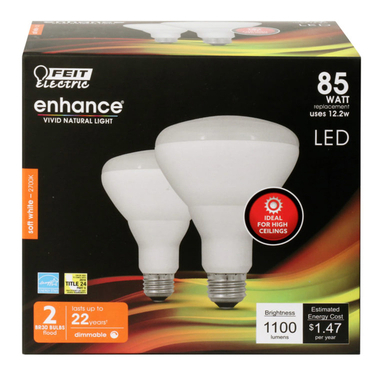 Feit Electric Enhance BR30 E26 (Medium) LED Bulb Soft White 85 W 2 pk