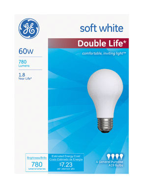 BULB INCAN DBLE LIFE 60W