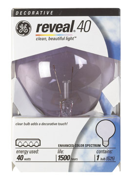 40 WATT CLEAR GLOBE REVEAL