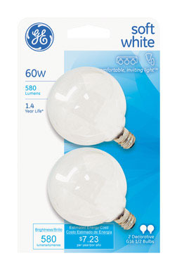 BULB 60G16.5M WH 2PK GE