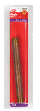 Ace Nipple 1/4"x5" Brs