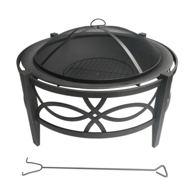 FIRE PIT WOOD RND 35"D