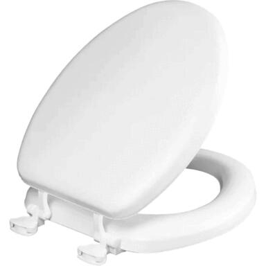 Elongated White Soft Toilet Seat