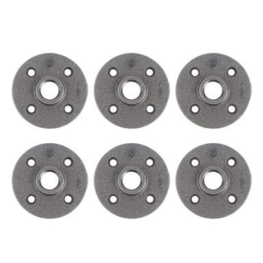 Flange Blk Iron 1/2" 6pk