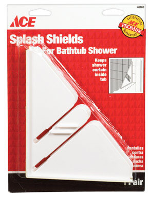 2PK White Shower Splash Guard