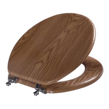 Round Oak Wood Toilet Seat