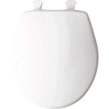 White Round Plastic Toilet Seat