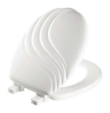 White Wood Round Toilet Seat