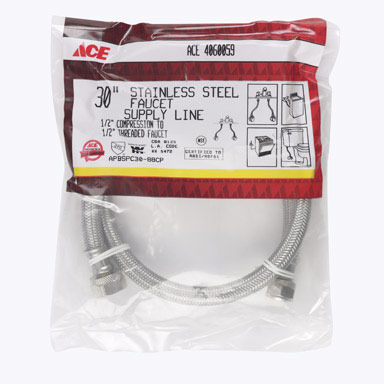 Ace 1/2 in. Compression  T X 1/2 in. D FIP 30 in. Braided Stainless Steel Supply Line