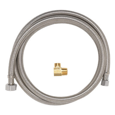 Ace 1/2 in. FIP  T X 1/2 in. D Compression 60 ft. Braided Stainless Steel Dishwasher Supply Line